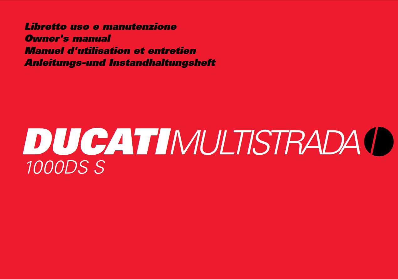 Ducati MTS1000SDS 2005 Owner’s Manual