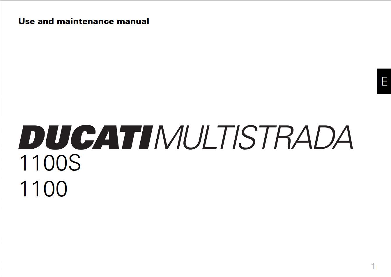 Ducati MTS1100 1100S 2007 Owner’s Manual