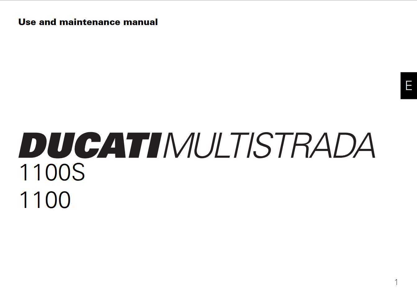 Ducati MTS1100 1100S 2008 Owner’s Manual