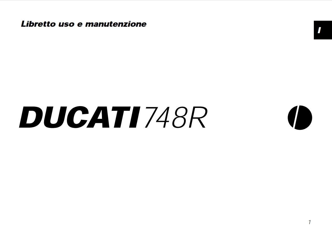 Ducati SBK748R 2001 Owner’s Manual PDF for FREE