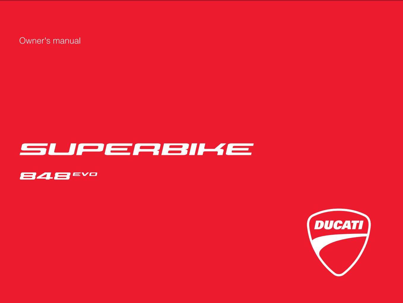 Ducati SBK848 EVO 2012 Owner’s Manual