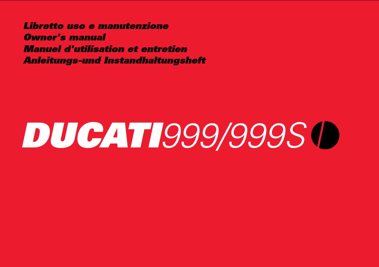 Ducati SBK999 999S 2006 Owner’s Manual