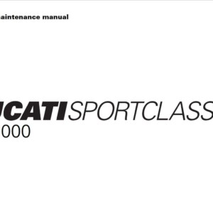 Ducati Sporting Classic GT1000 2007 Owner’s Manual