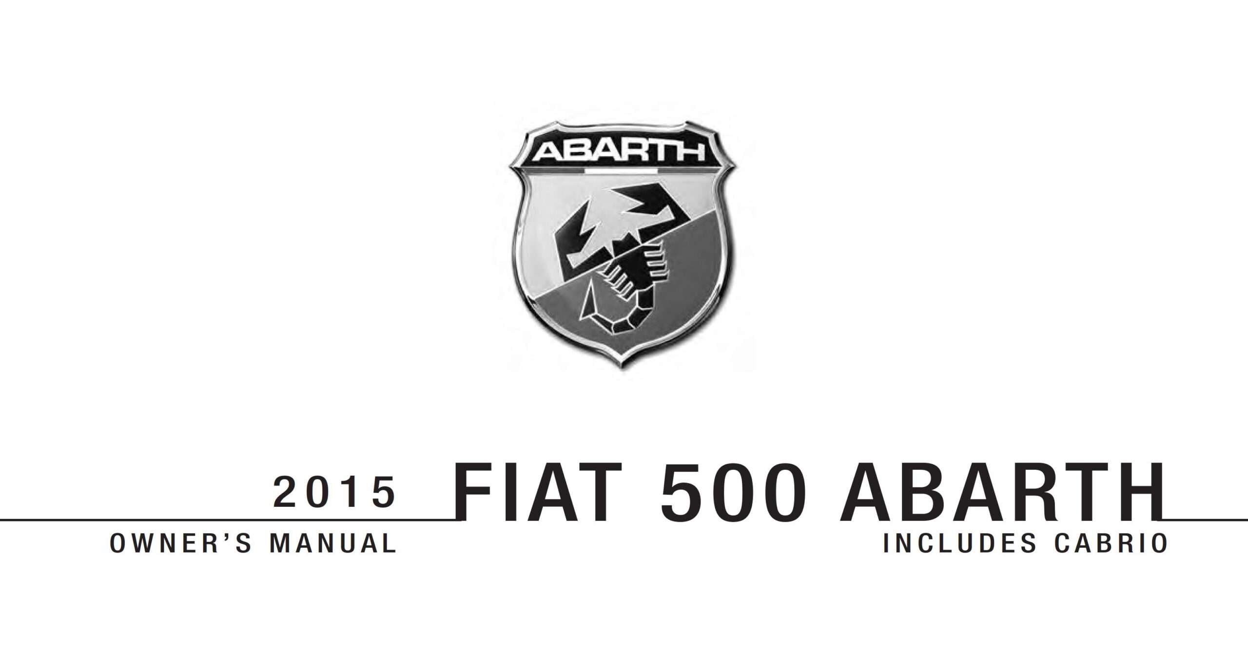 Fiat 500 Abarth 2015 Owner’s Manual