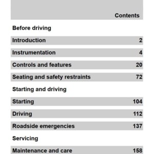 Ford Contour 1999 Owner's Manual