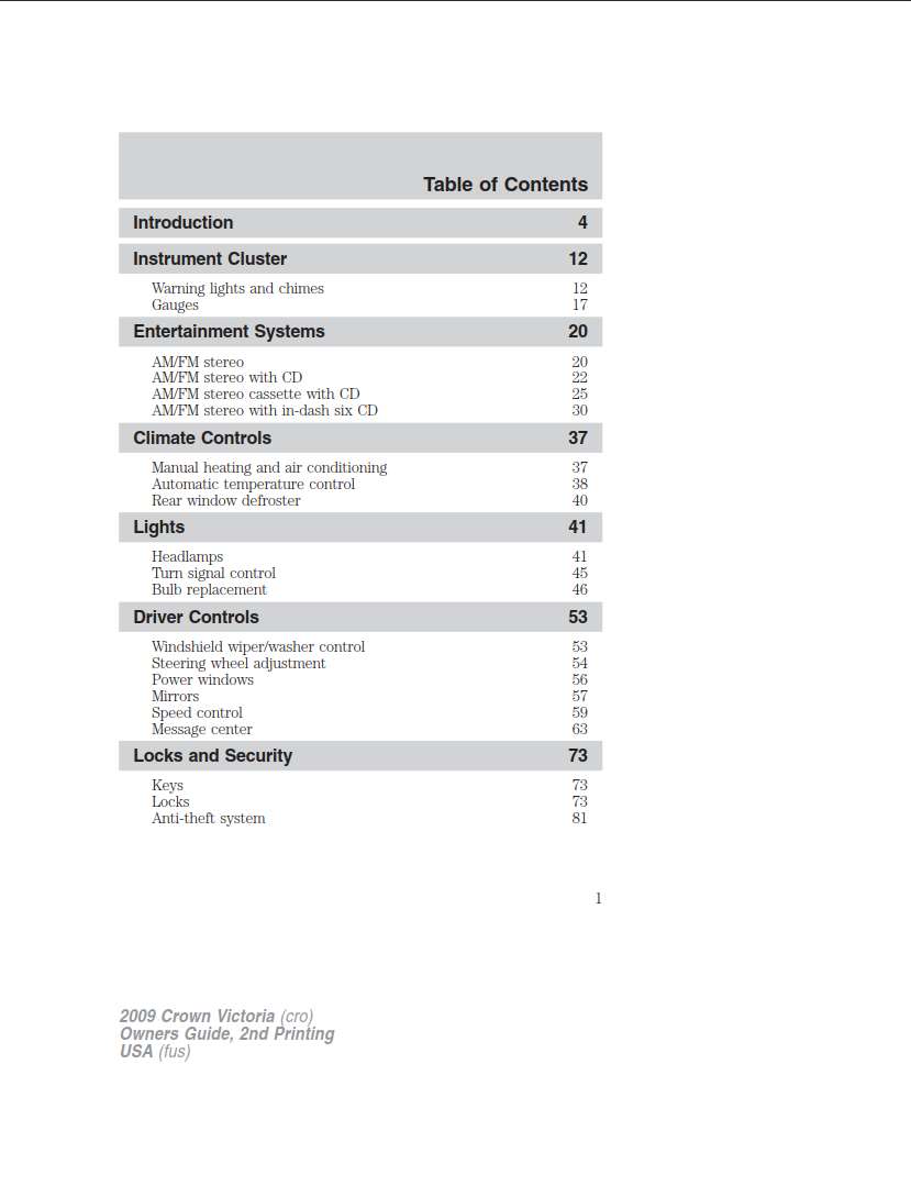 Ford Crown Victoria 2009 Owner's Manual