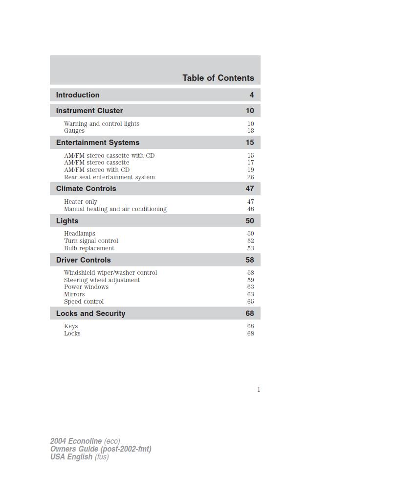 Ford E-450 2004 Owner's Manual