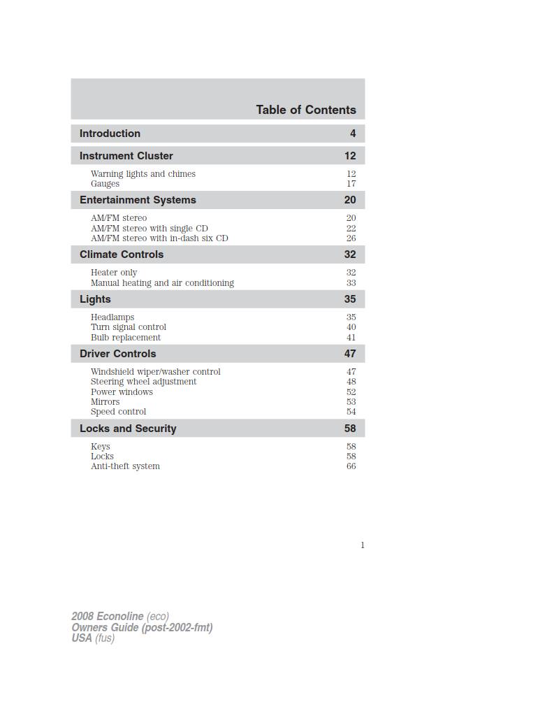 Ford E-450 2008 Owner's Manual