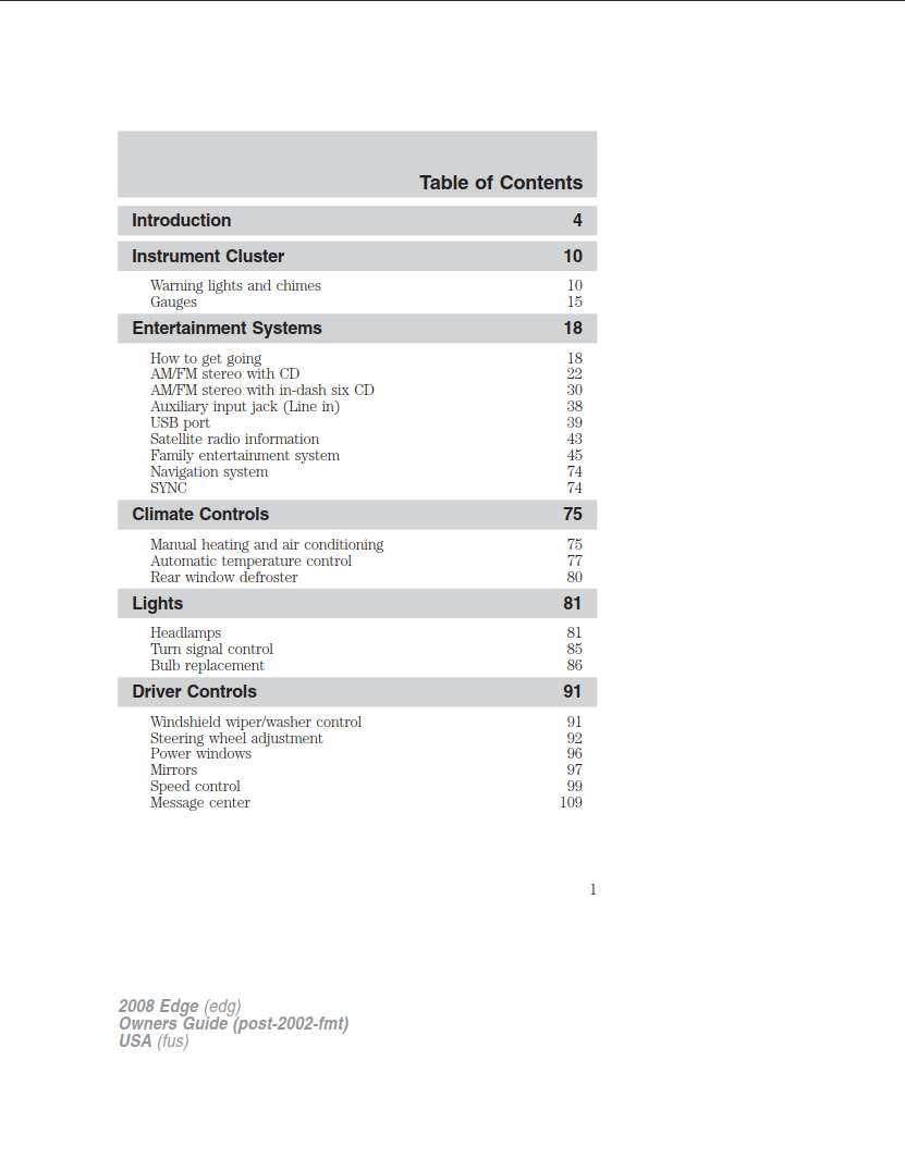 Ford Edge 2008 Owner's Manual