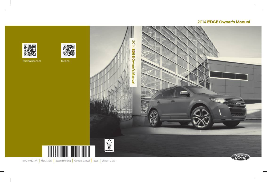 Ford Edge 2014 Owner’s Manual PDF for FREE