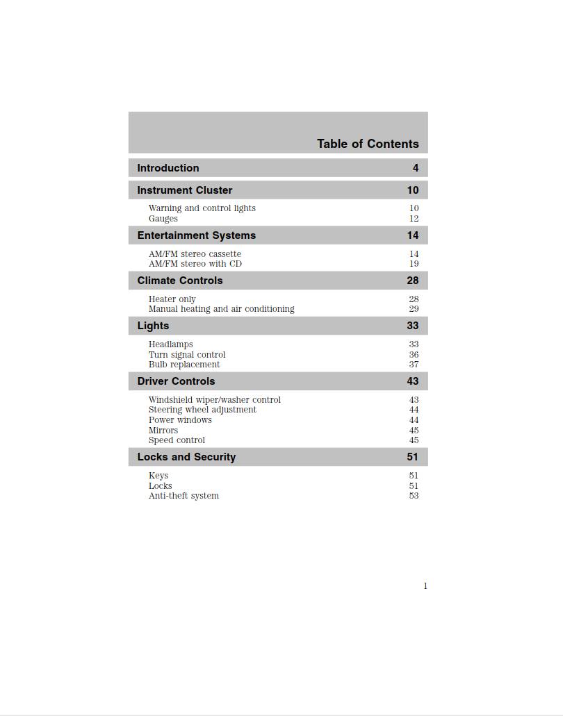 Ford Escort 2003 Owner's Manual PDF Download