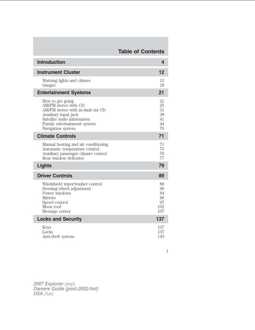Ford Explorer 2007 Owner's Manual