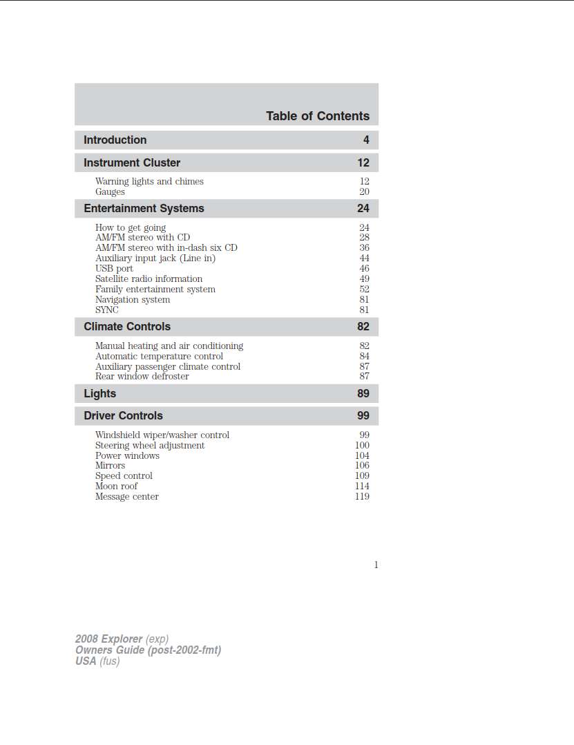 Ford Explorer 2008 Owner's Manual
