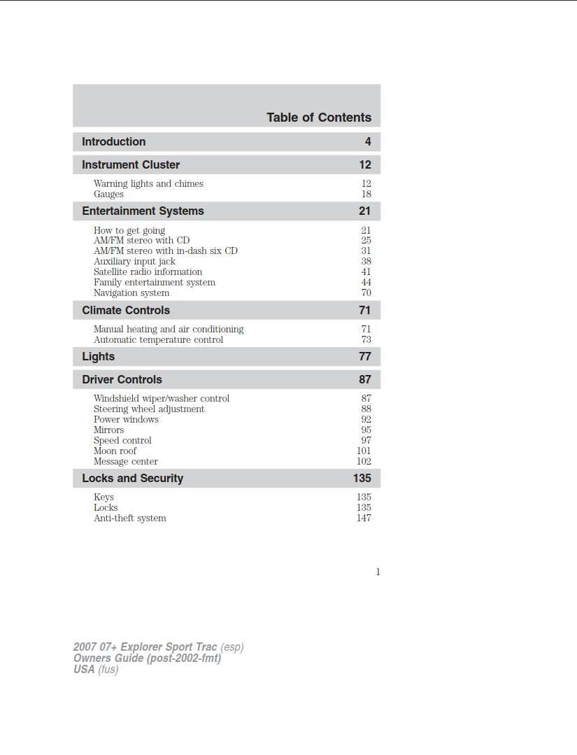 Ford Explorer Sport Trac 2007 Owner's Manual