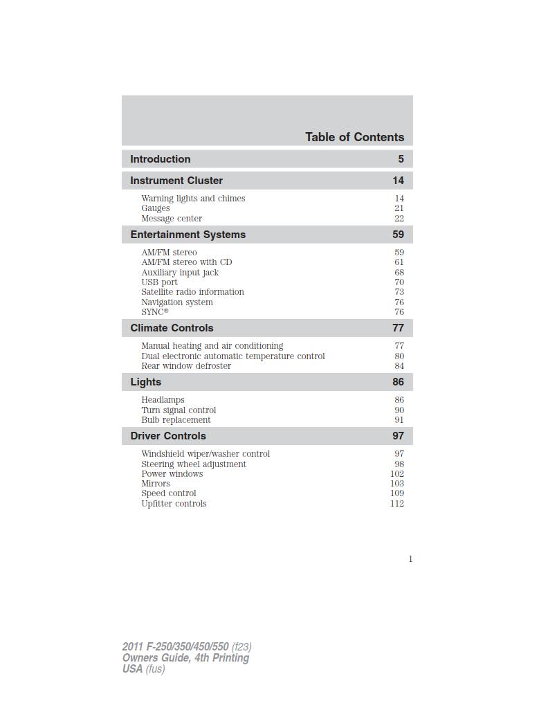 Ford F-250 2011 Owner's Manual