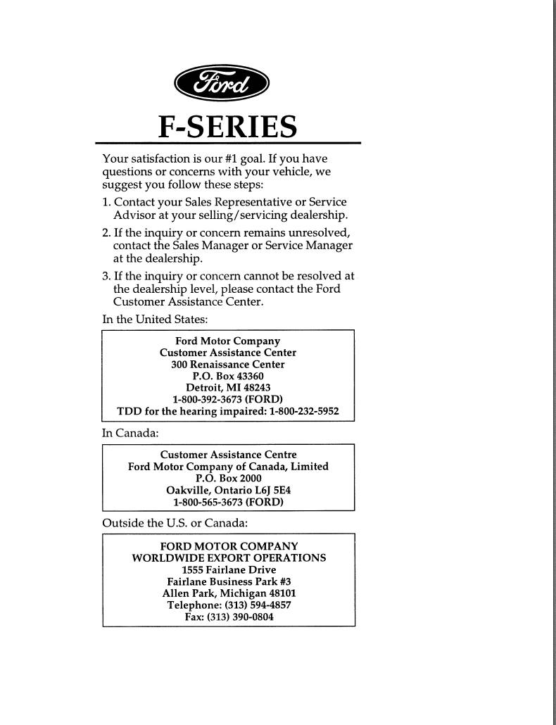 Ford F-250 Heavy Duty 1997 Owner's Manual