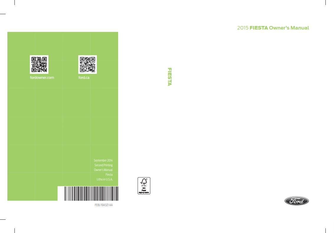 Ford Fiesta 2015 Owner's Manual