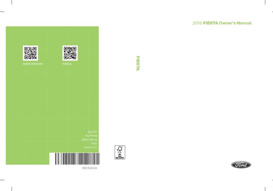 Ford Fiesta 2016 Owner's Manual