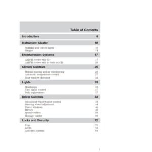 Ford Five Hundred 2005 Owner's Manual