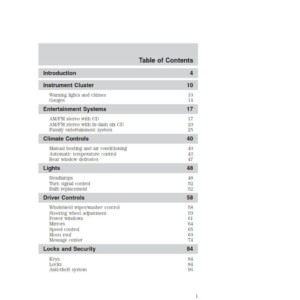 Ford Five Hundred 2006 Owner's Manual