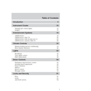 Ford Freestar 2004 Owner's Manual