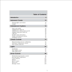 Ford Freestyle 2008 Owner's Manual