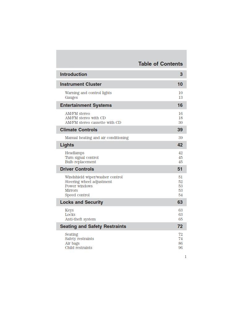 Ford Ranger 2003 Owner's Manual