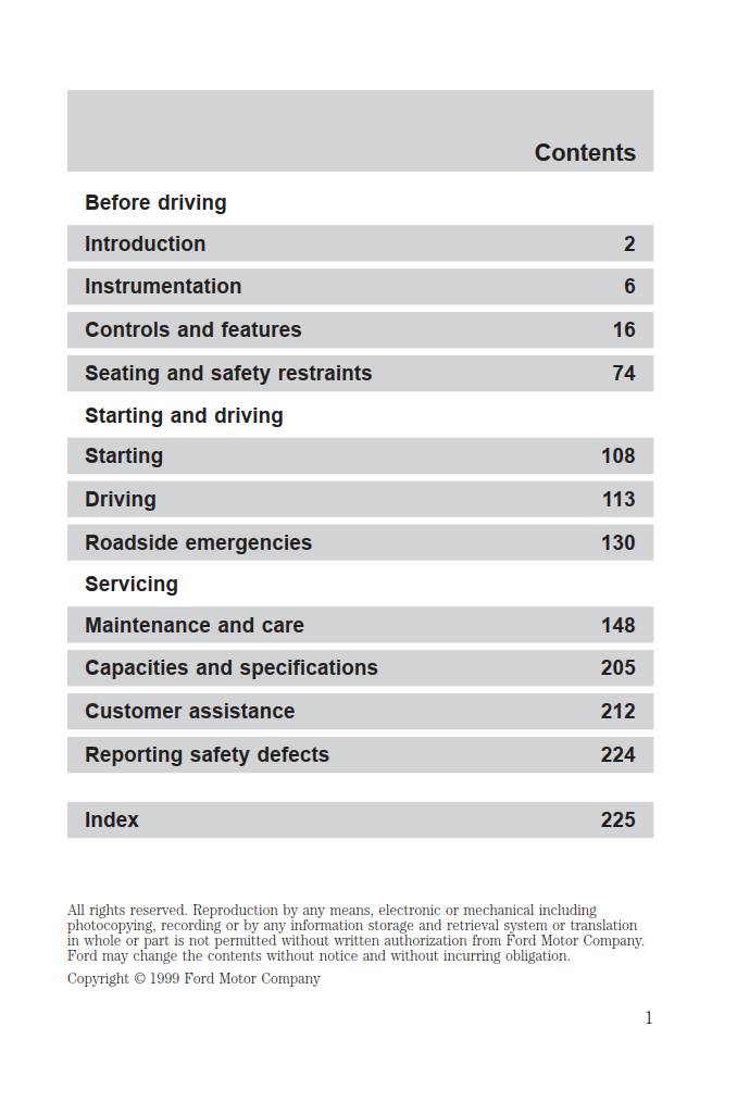 Ford Taurus 2000 Owner's Manual