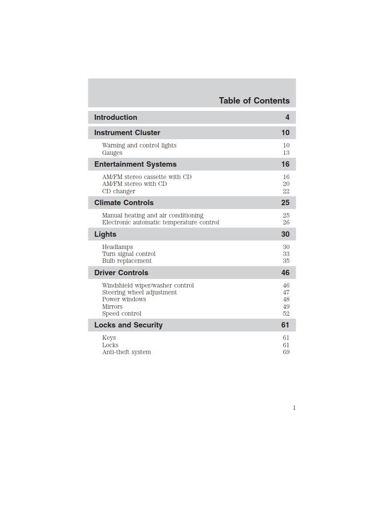 Ford Taurus 2003 Owner's Manual