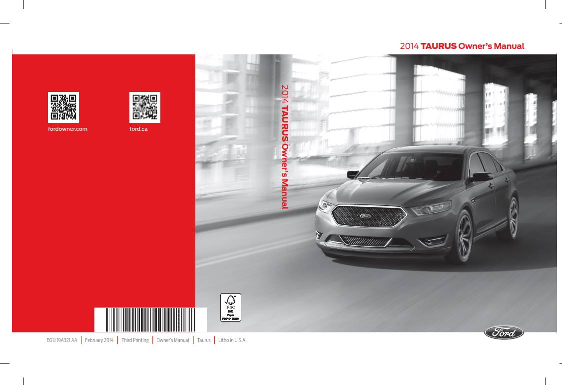 Vehicle Owners Manual Ford Taurus 2014