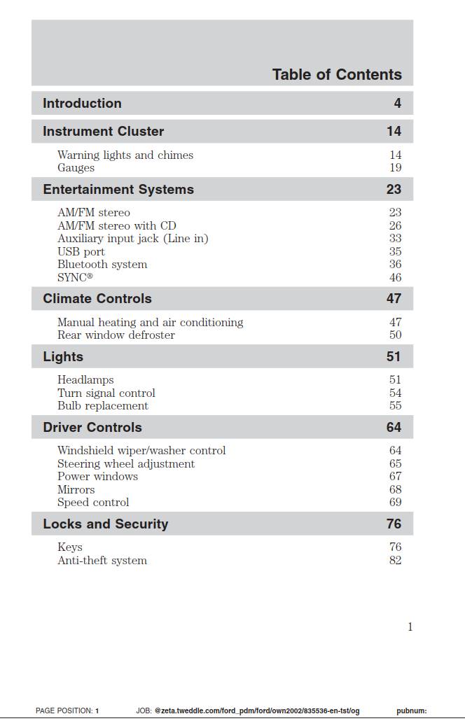 Ford Transit Connect 2012 Owner's Manual
