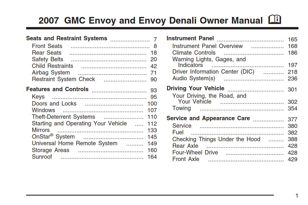 Gmc Envoy 2007 Owner's Manual