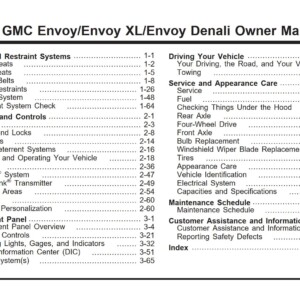 GMC Envoy Envoy XL Envoy Denali 2005 Owner’s Manual