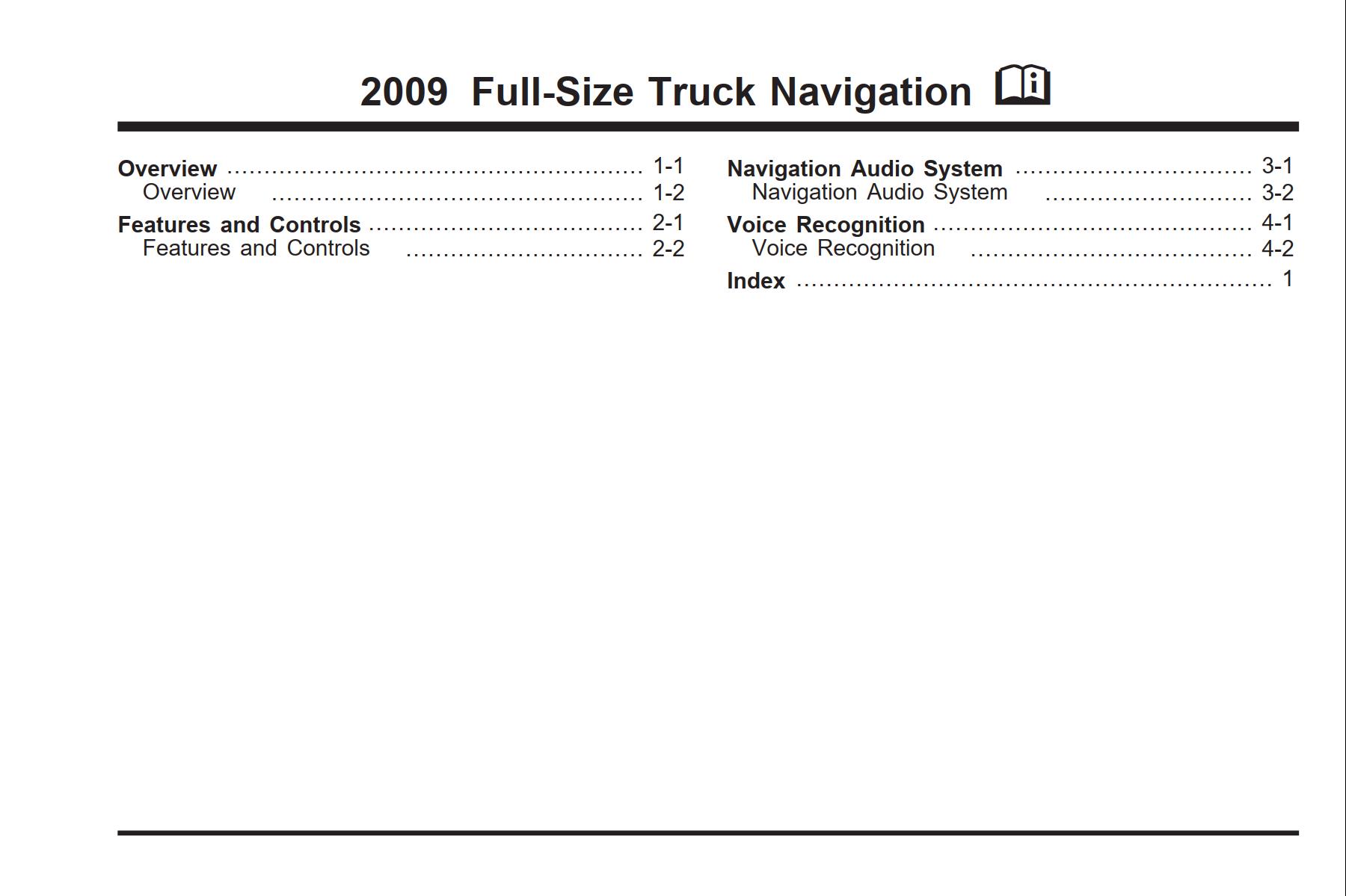 GMC Full-Size Truck Navigation 2009 Owner’s Manual