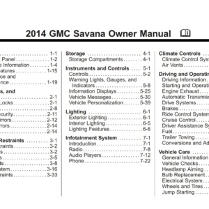 GMC Savana Passenger 2014 Owner’s Manual