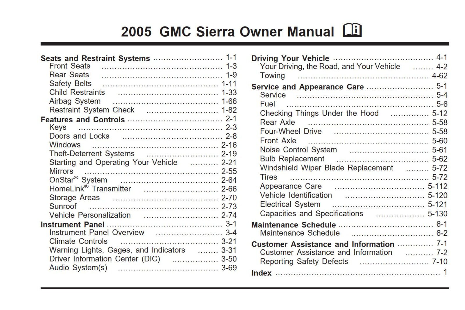 PDF ONLINE - GMC Sierra 1500 2005 Owner’s Manual – Download In PDF For Free