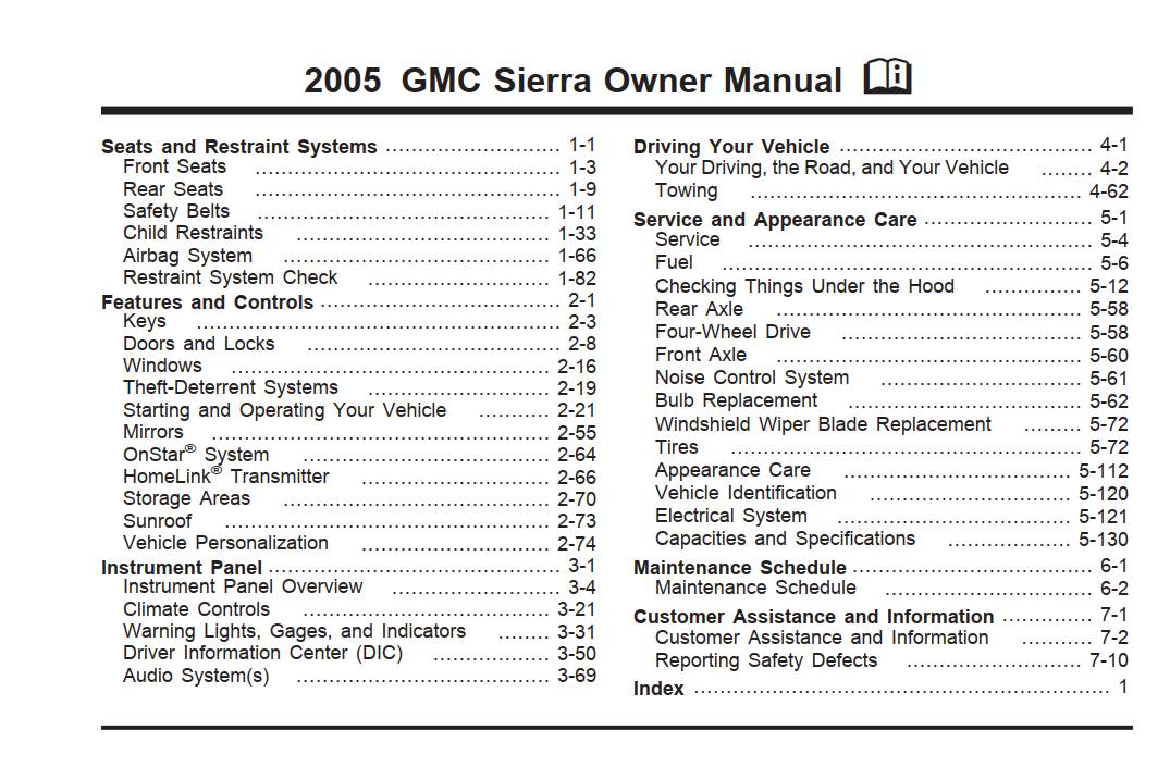 Gmc Sierra 2005 Owner's Manual