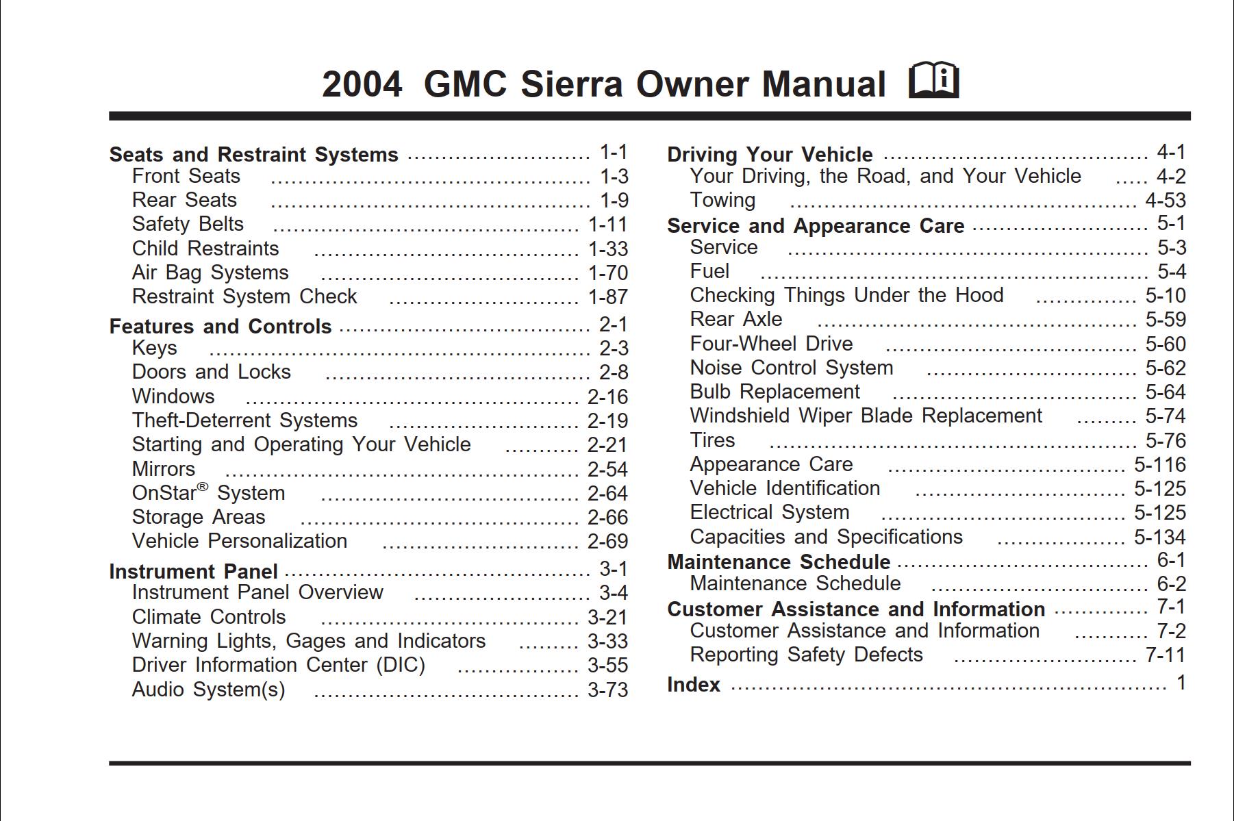 GMC Sierra 3500 2004 Owner's Manual