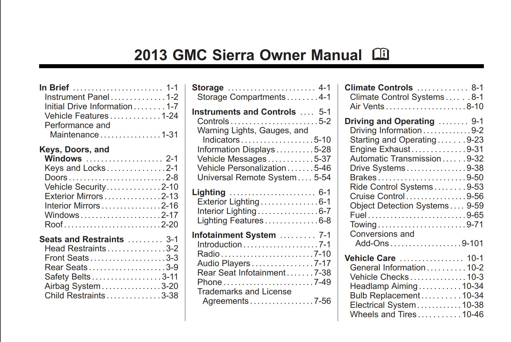 GMC Sierra 3500HD 2013 Owner’s Manual