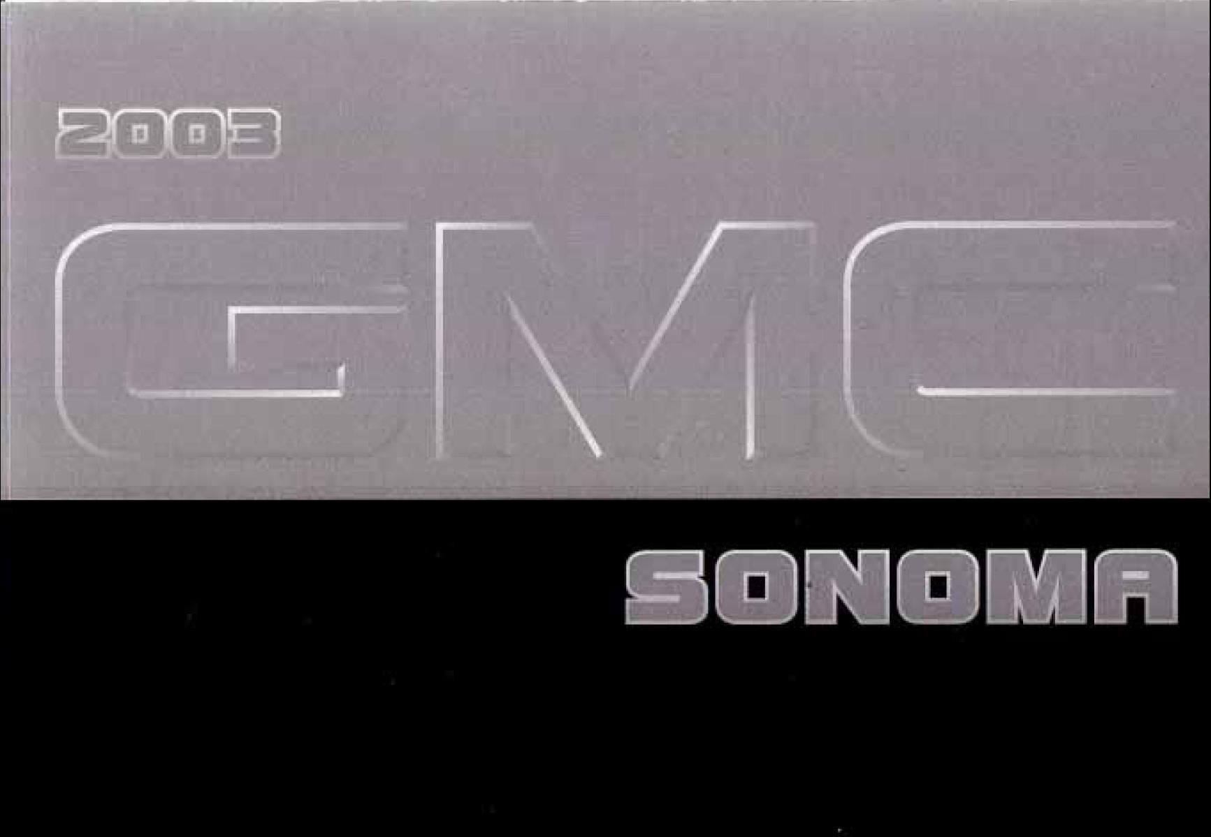 GMC Sonoma 2003 Owner's Manual
