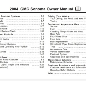 GMC Sonoma 2004 Owner’s Manual