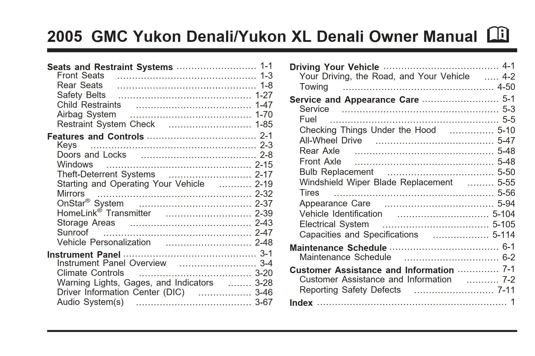 GMC Yukon Denali Yukon XL Denali 2005 Owner’s Manual