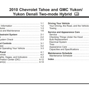 GMC Yukon Hybrid 2010 Owner’s Manual
