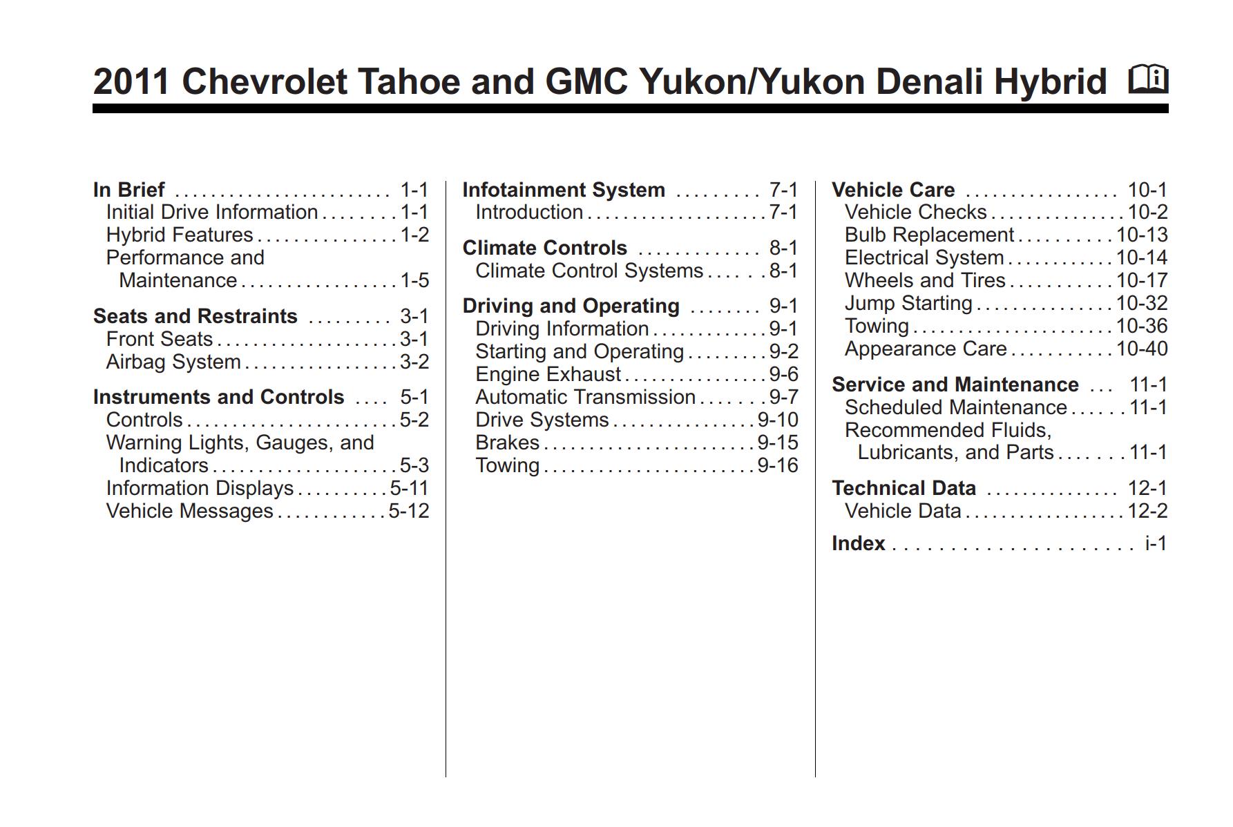 GMC Yukon Hybrid 2011 Owner’s Manual