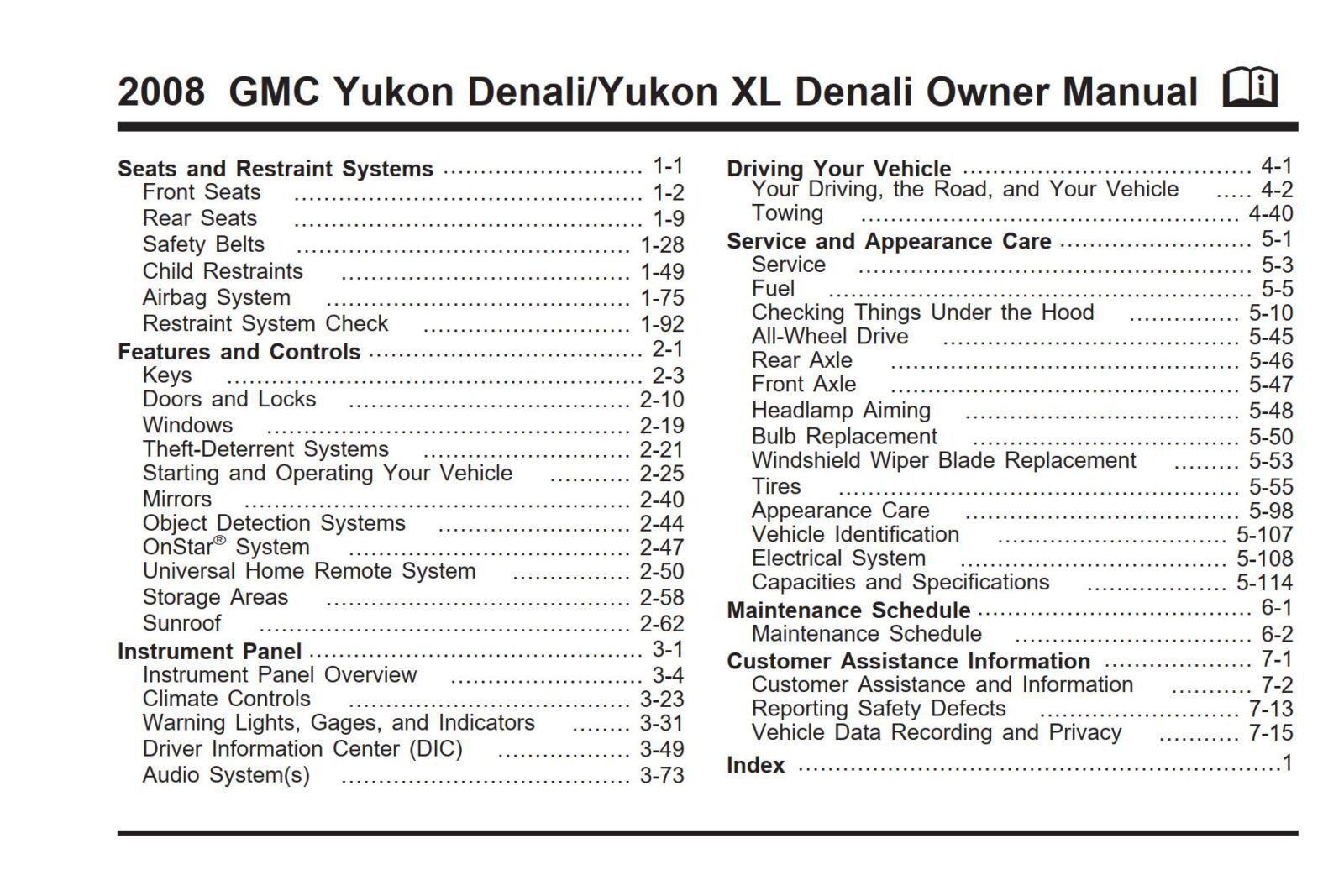 PDF ONLINE GMC Yukon XL Denali 2008 Owner’s Manual Download In PDF