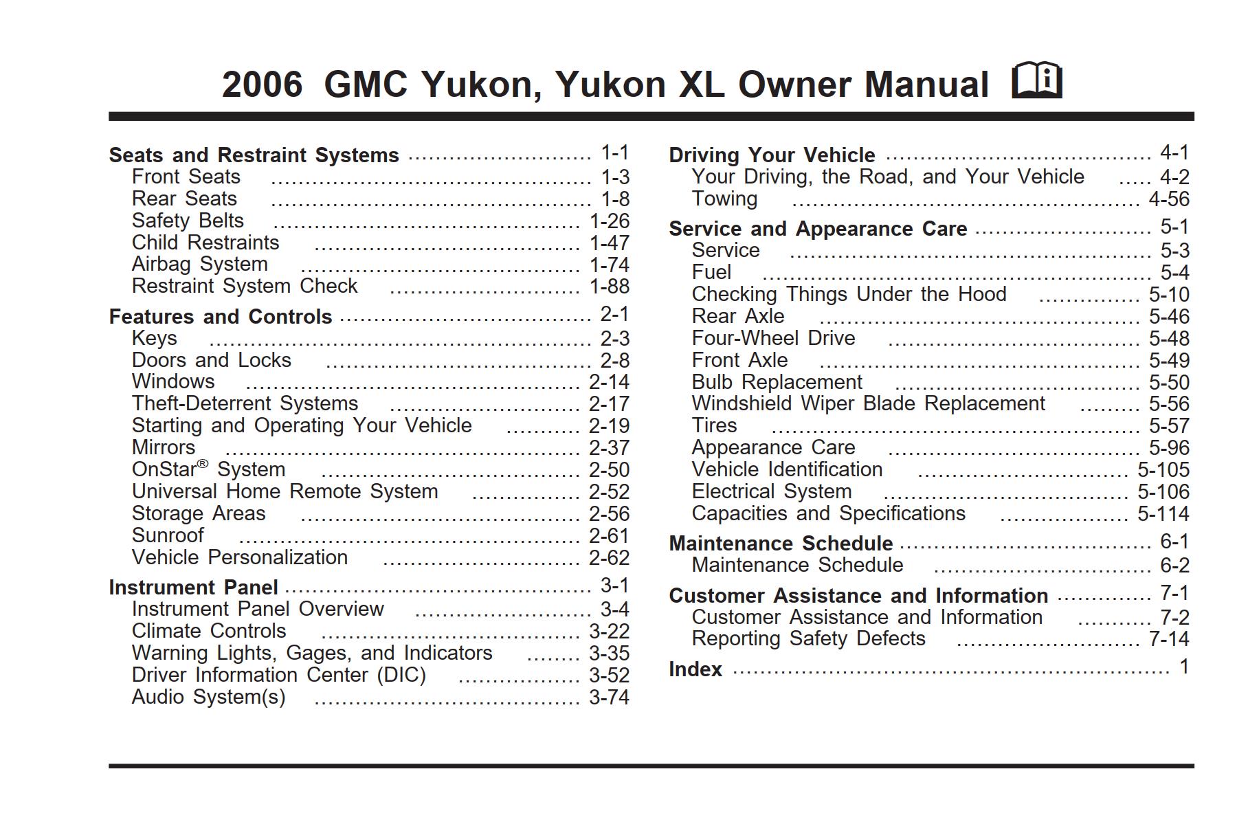 GMC Yukon Yukon XL 2006 Owner’s Manual