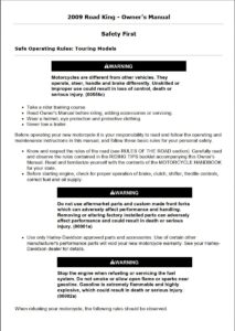 Harley-Davidson Road King 2009 Owner’s Manual