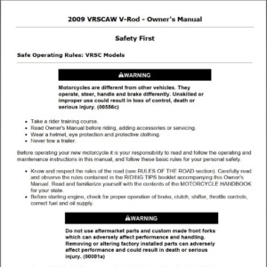 Harley-Davidson VRSCAW V-Rod 2009 Owner’s Manual