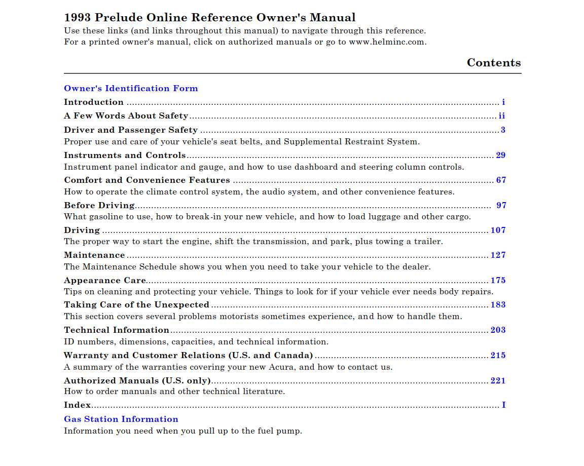 Honda Prelude 1993 Owner's Manual