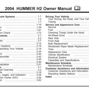Hummer H2 2004 Owner's Manual